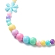 Цветочные непрозрачные акриловые эластичные детские ожерелья(NJEW-JN03973)-5