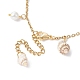 Natural Spiral Shell & Glass Pearl Charm Bracelets(BJEW-JB09973)-5