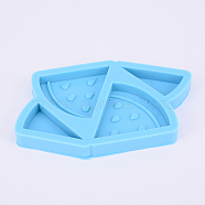 DIY Watermelon Straw Topper Silicone Molds, Food Grade Resin Casting Molds, For UV Resin, Epoxy Resin Jewelry Making, Sky Blue, 73x103.5x12mm, Inner Size: 39.5x21.5mm/49.5x50mm(DIY-WH0176-22)