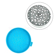 Flat Round with Polka Dot Pattern Cup Mat Silicone Molds, Resin Coaster Molds, for UV Resin & Epoxy Resin Craft Making, Deep Sky Blue, 105x9mm(DIY-M039-04)