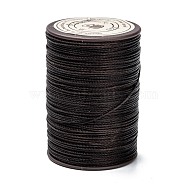 Round Waxed Polyester Thread String, Micro Macrame Cord, Twisted Cord, for Leather Sewing Stitching, Dark Coffee, 0.55mm, about 131.23 yards(120m)/roll(YC-D004-02C-021)