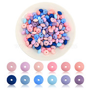 180Pcs 12 Colors Rondelle Food Grade Eco-Friendly Silicone Abacus Beads, Chewing Beads For Teethers, DIY Nursing Necklaces Making, Mixed Color, 11.5~12x6mm, Hole: 3mm, 15pcs/color(SIL-CA0003-18)