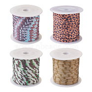 4 Colors Flat Polyester Elastic Cord, Webbing Garment Sewing Accessories, Mixed Color, 5mm, about 3m/roll, 1roll/color, 4roll/set(EC-TA0001-03B)