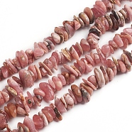 Natural Rhodochrosite Chips Beads Strands, Grade A, 2.5~6x4.5~10.5mm, Hole: 0.8~1mm; about 33.86 inches(86cm)(G-D0002-A05)