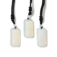Opalite Rectangle Pendant Necklace with Nylon Cord for Women, 25.98~27.17 inch(66~69cm)(NJEW-C001-01A-04)