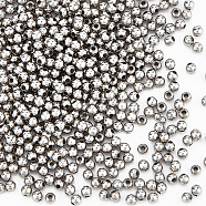 316 Surgical Stainless Steel Spacer Beads, Round, Stainless Steel Color, 3mm, Hole: 1mm, 500pcs(STAS-UN0008-08P)