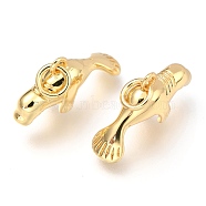 Brass Pendants, Long-Lasting Plated, with Jump Rings, Manatee/Sea Cow, Real 18K Gold Plated, 19x6x10mm, Junp Ring: 5x0.8mm, Inner Diameter: 3mm(KK-Z014-01G)