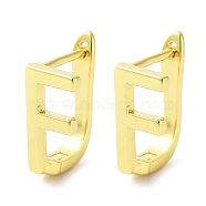 Brass Letter Stud Earrings for Women, Lead Free & Cadmium Free, Real 18K Gold Plated, Letter F, 15.5x7.5mm(EJEW-A038-01F-G)