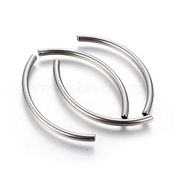 304 Stainless Steel Tube Beads, Stainless Steel Color, 50x3mm, Hole: 1.8mm(X-STAS-G192-19P)