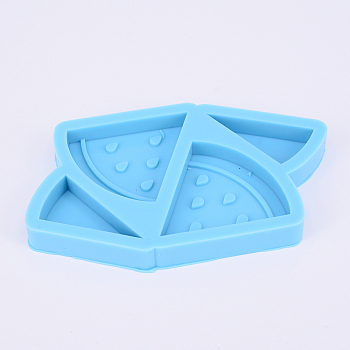 DIY Watermelon Straw Topper Silicone Molds, Food Grade Resin Casting Molds, For UV Resin, Epoxy Resin Jewelry Making, Sky Blue, 73x103.5x12mm, Inner Size: 39.5x21.5mm/49.5x50mm