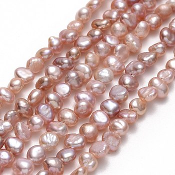 Natural Cultured Freshwater Pearl Beads Strands, Two Sides Polished, Thistle, 3.5~4.5x3.5~4x2.5mm, Hole: 0.5mm, about 102~108pcs/strand, 13.58~13.78''(34.5~35cm)