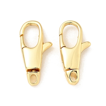 Brass Swivel Lobster Claw Clasps, for Jewelry Making Findings, Cadmium Free & Lead Free, Long-Lasting Plated, Real 18K Gold Plated, 14.5x7x3mm, Hole: 1.2mm