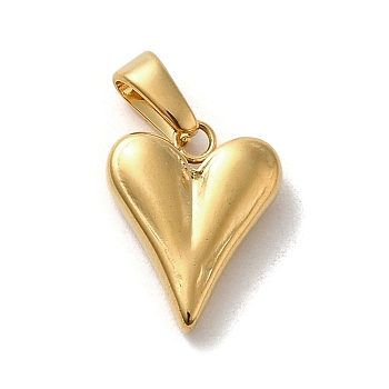 Vacuum Plating 304 Stainless Steel Charms, Heart Charm, Golden, 14x11.5x4mm, Hole: 3x5mm