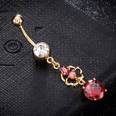 Red Brass+Cubic Zirconia Belly Rings