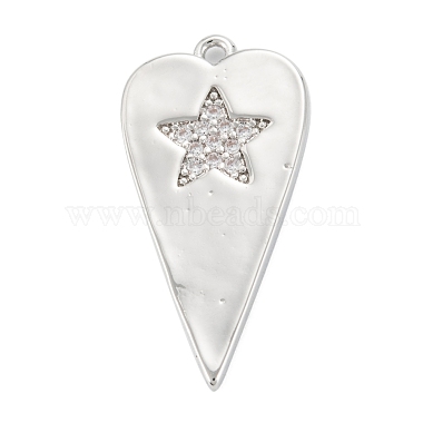 Pendentifs en laiton zircon cubique transparent(KK-K255-07P)-2