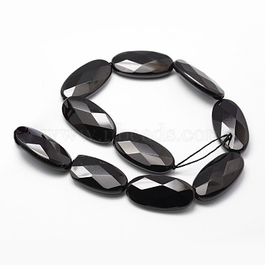 Natural Black Onyx Beads Strands(G-P161-47-40x20mm)-2