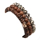 Ensemble de bracelets extensibles en perles de dalmatien naturel et de bois de coco de style 3pcs 3(BJEW-JB09863)-5