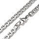 201 Stainless Steel Cuban Link Chain Necklace(NJEW-G112-02P)-3