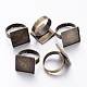 Antique Bronze Adjustable Brass Finger Ring Pad Blanks for Vintage Jewelry Making(X-KK-J052-AB)-1