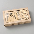 8Pcs Floral Theme Wood Rubber Stamps, for DIY Scrapbooking, BurlyWood, 15~65x20~40x24mm(AJEW-WH0596-325A)