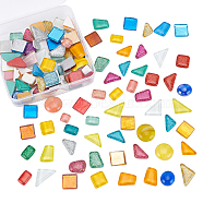 Glass Cabochons, Mosaic Tiles, for Home Decoration or DIY Crafts, Mixed Shapes, Mixed Color, 10~25x10~23x5~7mm, 200g(GGLA-OC0001-04D)