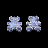 Transparent Acrylic Beads, with Glitter Powder, Bear, Clear, 17.5x16.5x11mm, Hole: 3mm, about 365pcs/500g(OACR-N008-167F)