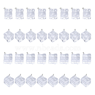 32Pcs 2 Style Transparent Acrylic Pendants, Imitation Ice Cube Charms, Clear, 23~26.5x20~22x16~16.5mm, Hole: 2mm, 16pcs/style(TACR-CA0001-17)