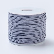Elastic Cord, Polyester Outside and Latex Core, Silver, 2mm, about 50m/roll(EW-WH0001-35-2MM)