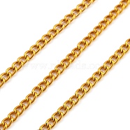 Unwelded Aluminum Curb Chains, without Spool/Card Paper, Goldenrod, 4x3x0.8mm(CHA-XCP0001-07)