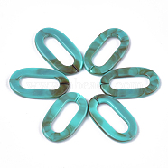 Acrylic Linking Rings, Quick Link Connectors, For Jewelry Chains Making, Imitation Gemstone Style, Oval, Light Sea Green, 36.5x21x3.5mm, Hole: 24.5x8.5mm, about: 290pcs/500g(OACR-S021-30B)