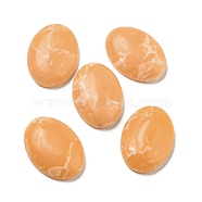 Dyed Synthetic Howlite Cabochons, Oval, Orange Color, 14x10~10.5x3.5~4mm(G-G075-11B)