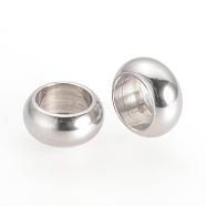 201 Stainless Steel Spacer Beads, Ring, Stainless Steel Color, 7.5x3.5mm, Hole: 5mm(STAS-Q210-83)