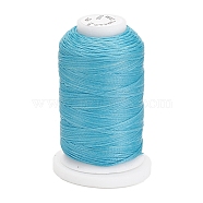 Waxed Polyester Cord, Flat, Sky Blue, 1mm, about 76.55 yards(70m)/roll(YC-E011-A-32)