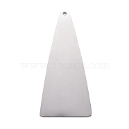 304 Stainless Steel Pendants, Stamping Blank Tag, Triangle, Stainless Steel Color, 40x19x1mm, Hole: 1.2mm(STAS-F254-23B-P)