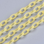 Handmade Transparent ABS Plastic Cable Chains, Oval, Gold, 19.29 inch~19.68 inch(49~50cm), Link: 13x7.5x1.5mm(KY-S166-001H)