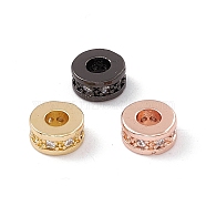 Brass Micro Pave Cubic Zirconia Beads, Column, Lead Free & Cadmium Free, Mixed Color, 7x3.5mm, Hole: 3mm(ZIRC-F009-31)