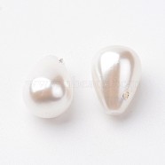 Shell Pearl Beads, teardrop, Seashell Color, 10x7mm, Hole: 1mm(BSHE-D017-A-02)