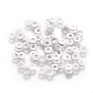 316 Surgical Stainless Steel Beads, Donut/Pi Disc, 3x0.2mm, Hole: 1mm, about 1000pcs/10g(X-STAS-I118-15P)