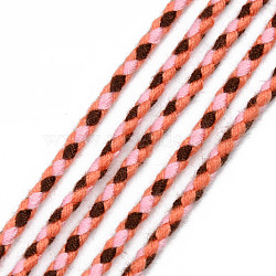 Polyester Braided Cords, Tomato, 2mm, about 100yard/bundle(91.44m/bundle)(OCOR-T015-A26)