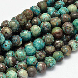 Dyed Natural Ocean Agate/Ocean Jasper Round Beads Strands, 8mm, Hole: 1mm, about 46~53pcs/strand, 15.7 inch(X-G-E331-31)