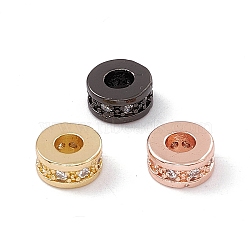 Brass Micro Pave Cubic Zirconia Beads, Column, Lead Free & Cadmium Free, Mixed Color, 7x3.5mm, Hole: 3mm(ZIRC-F009-31)