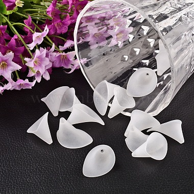 Frosted Acrylic Calla Lily Flower Beads for Chunky Necklace Jewelry(X-PAF011Y-1)-3