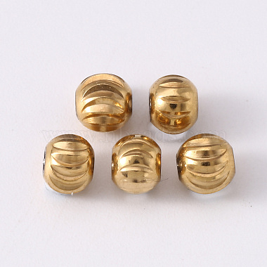 Golden & Stainless Steel Color Round 201 Stainless Steel Beads