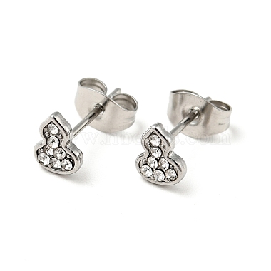 Rhinestone Gourd Stud Earrings with 316 Surgical Stainless Steel Pins(EJEW-A081-04P)-2