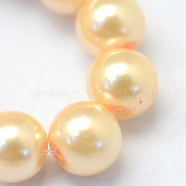 Backen gemalt pearlized Glasperlen runden Perle Stränge(HY-Q003-10mm-61)-3