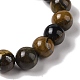 10 bracelets ronds en perles tressées en fer de tigre naturel de mm(BJEW-C067-01C-04)-3