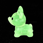 Luminous Resin Dog Display Decorations, Glow in the Dark Ornaments, Micro Landscape Garden Decorations, Pink, 19x15x11mm(RESI-CJC0012-30F)