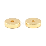 Brass Beads, Disc, Rack Plating, Long-Lasting Plated, Lead Free & Cadmium Free, Real 18K Gold Plated, 6x2mm, Hole: 0.9mm(KK-CBA78C7-13G)
