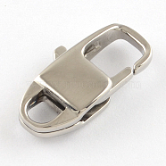 Polished 316 Surgical Stainless Steel Lobster Claw Clasps, Stainless Steel Color, 23x12x5mm, Hole: 4.5mm(X-STAS-R072-34)