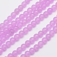 Natural & Dyed Malaysia Jade Bead Strands, Round, Plum, 6mm, Hole: 0.8mm, about 64pcs/strand, 15 inch(G-A146-6mm-A17)